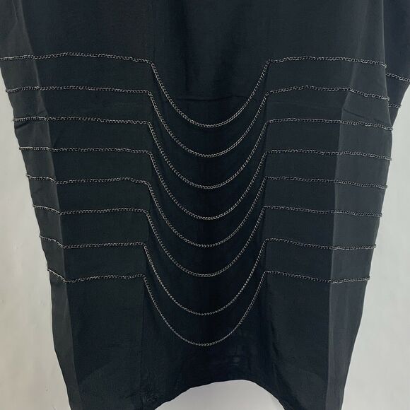 Line & Dot Black Metal Chain Tank Blouse NWOT Sz S - Picture 3 of 7